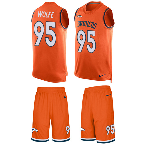 Nike Broncos #95 Derek Wolfe Orange Team Color Men's Stitched NFL Limited Tank Top Suit Jersey - Click Image to Close